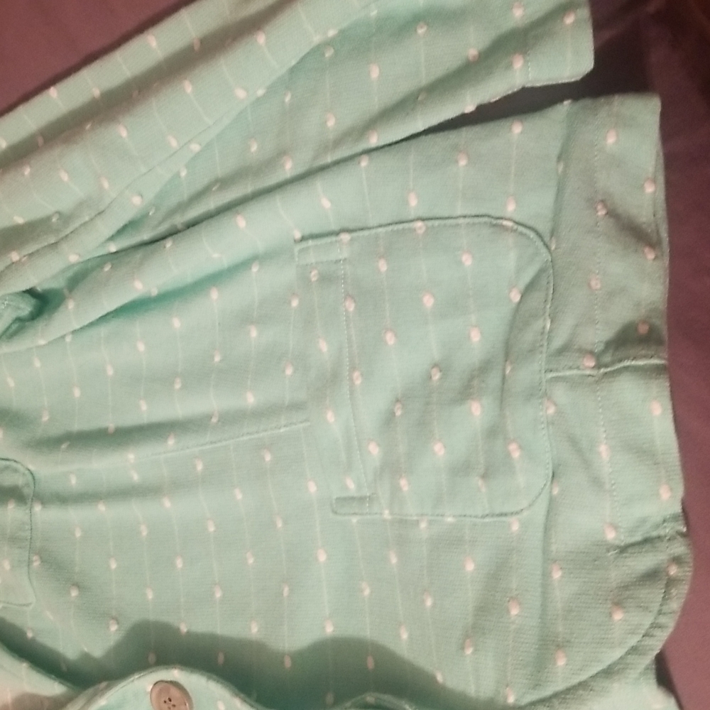 Teal blazer XLARGE with one button. Sleeves are mid length - Picture 4 of 5